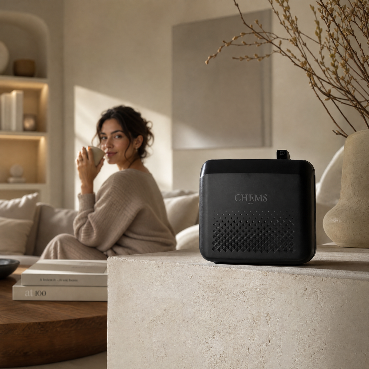 CHEMS aroma diffuser in een lichte, huiselijke omgeving