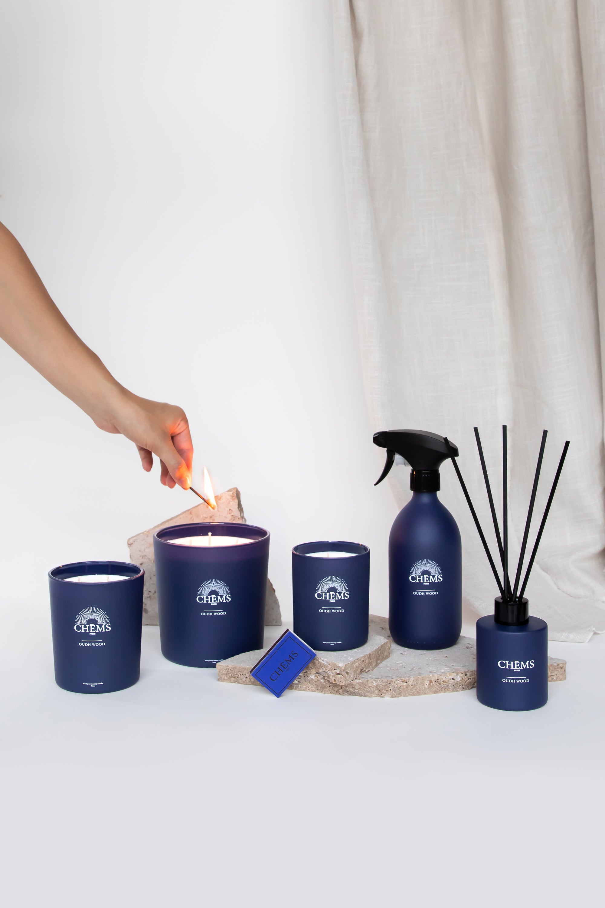 5 Luxe Geurkaarsen  cadeauset  | Oudh Wood | Chems Paris